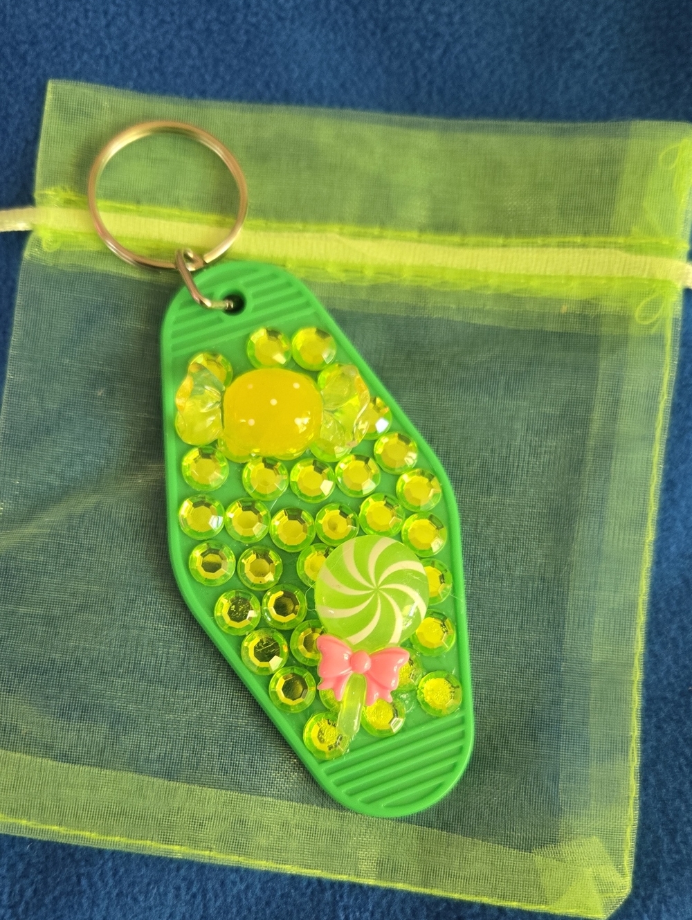 Green Decorative Keychain  Handmade